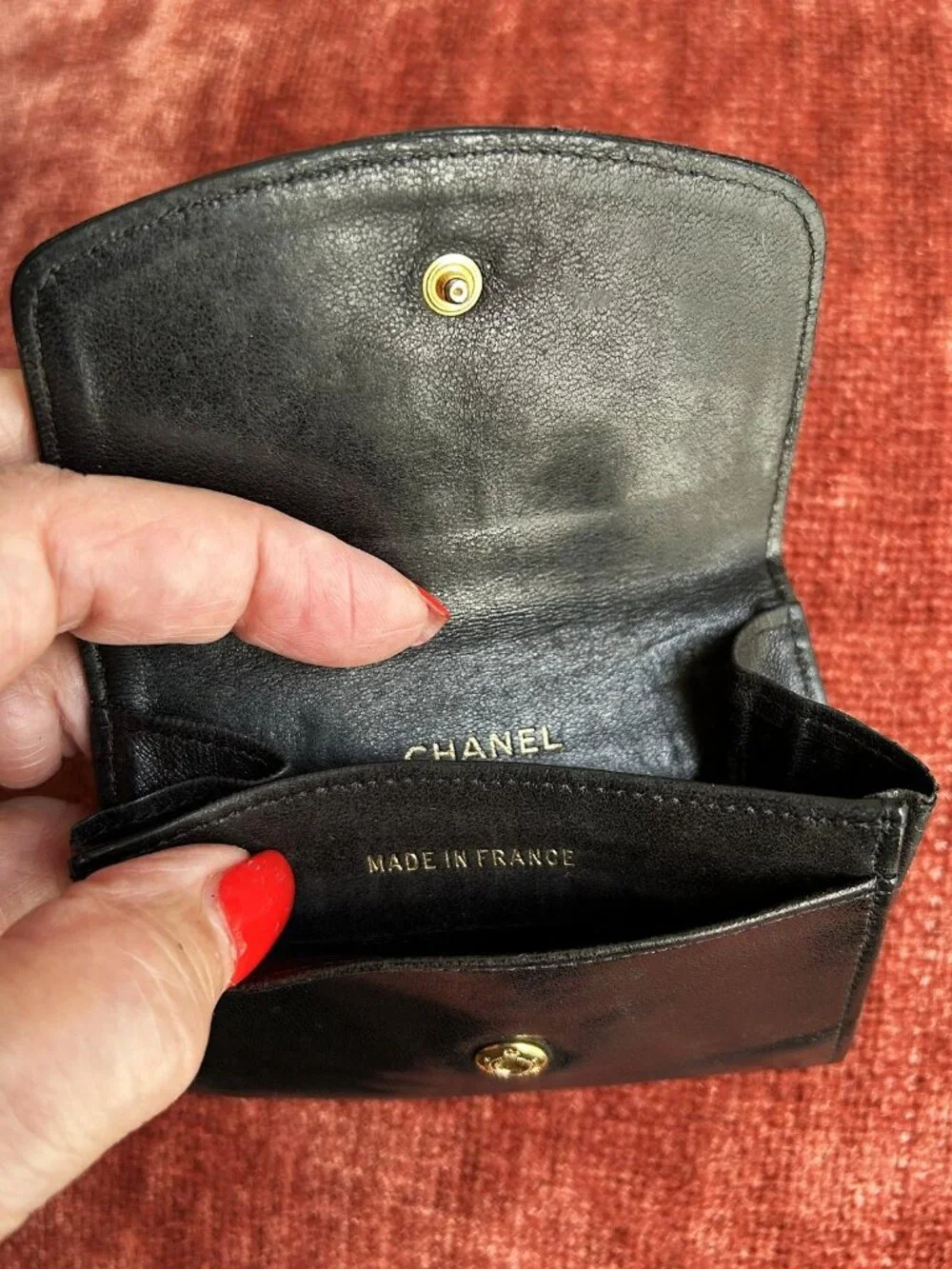 CHANEL Coco Stitch CC Coin Purse, Black